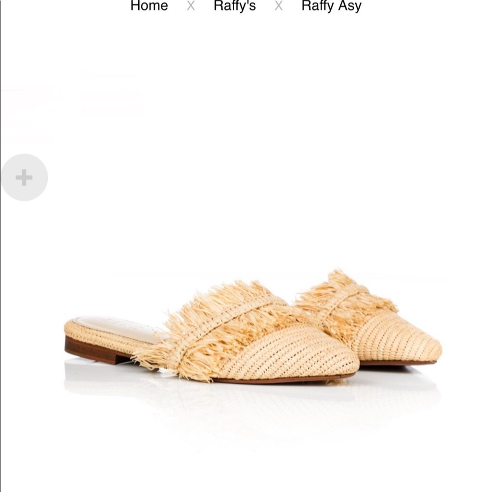 Raffia mules worn once. Eva Chen approved brand!